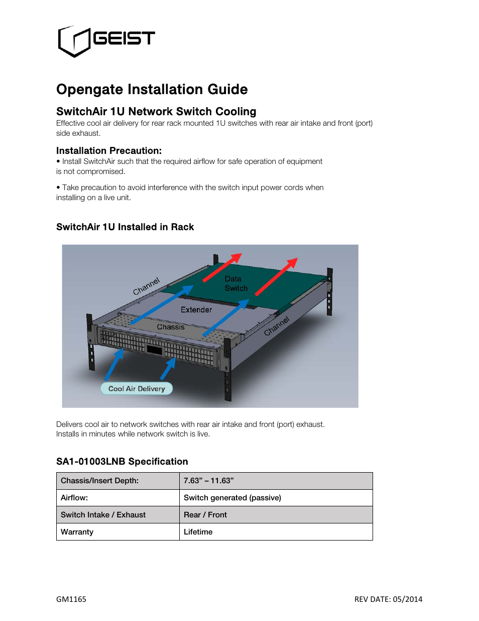 Geist SA1-01003LNB User Manual | 2 pages