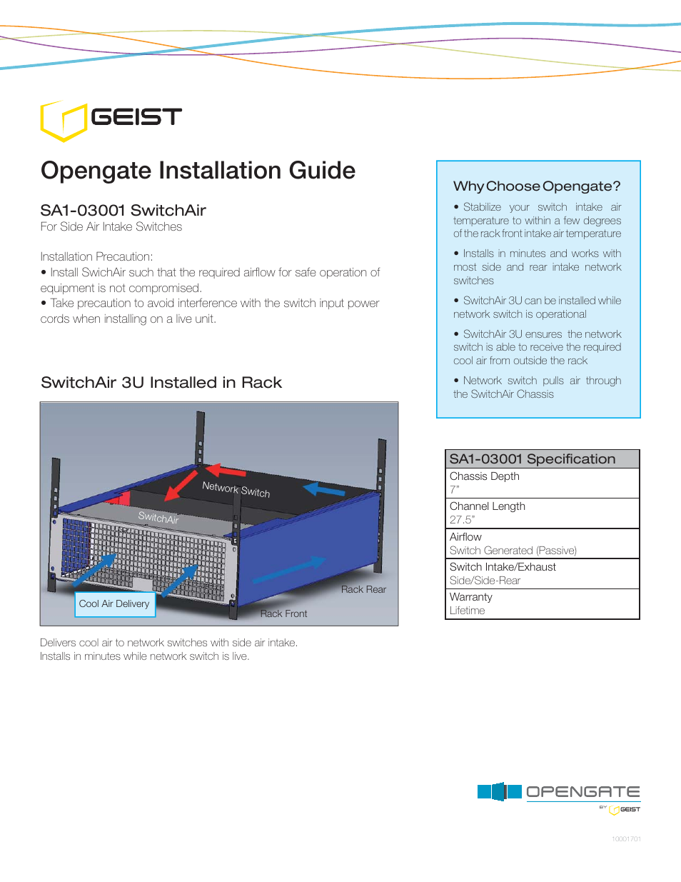 Geist SA1-03001 User Manual | 2 pages