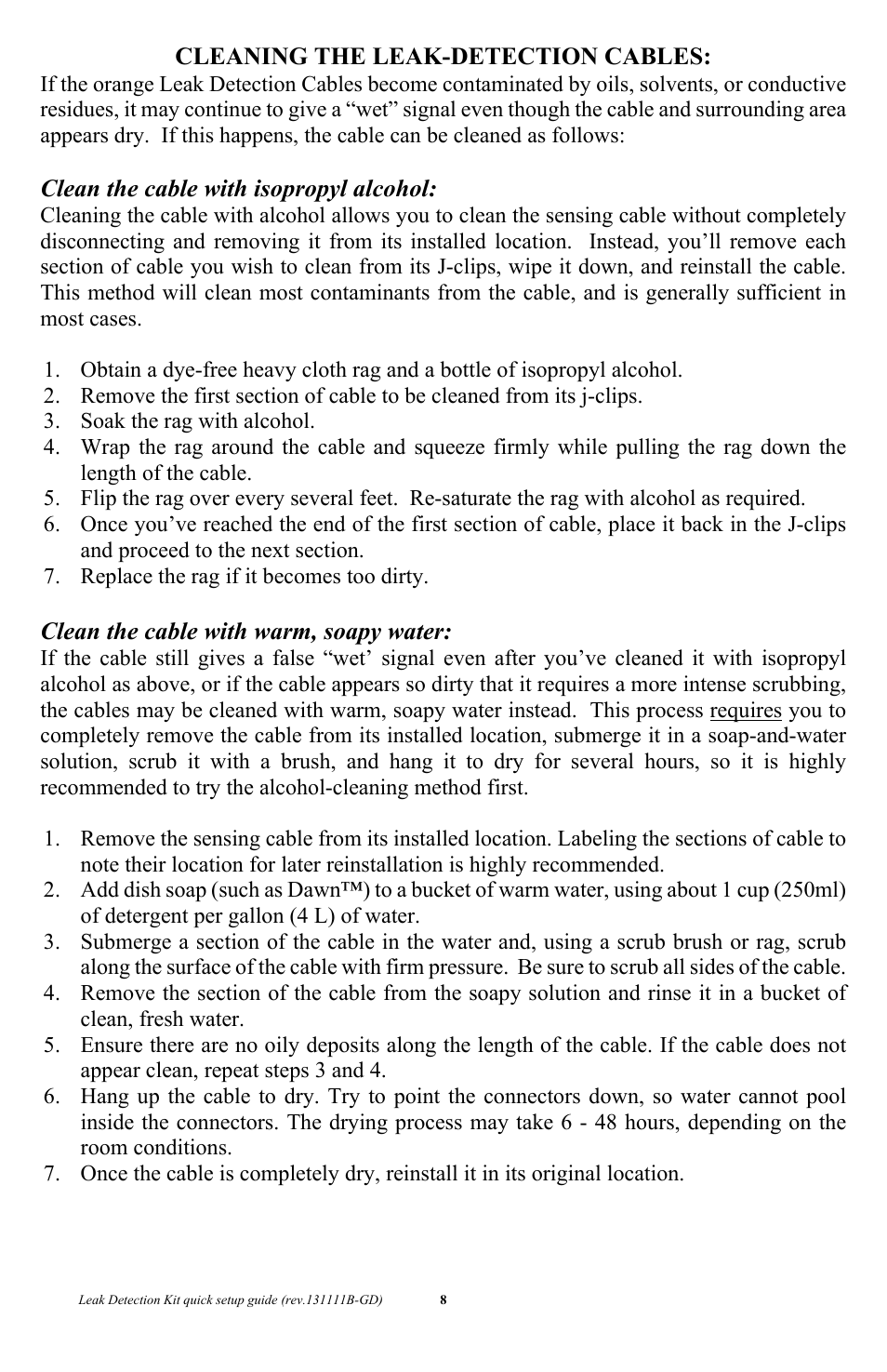 Geist Leak Detection Kit User Manual | Page 8 / 8