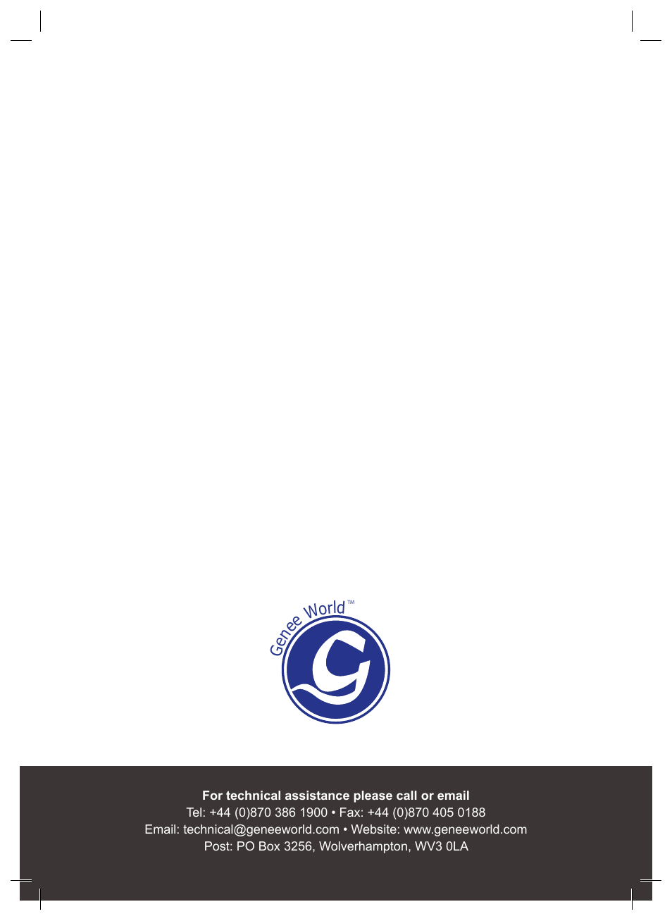 Ge ne e world | Genee World GGV-150 User Manual | Page 16 / 16