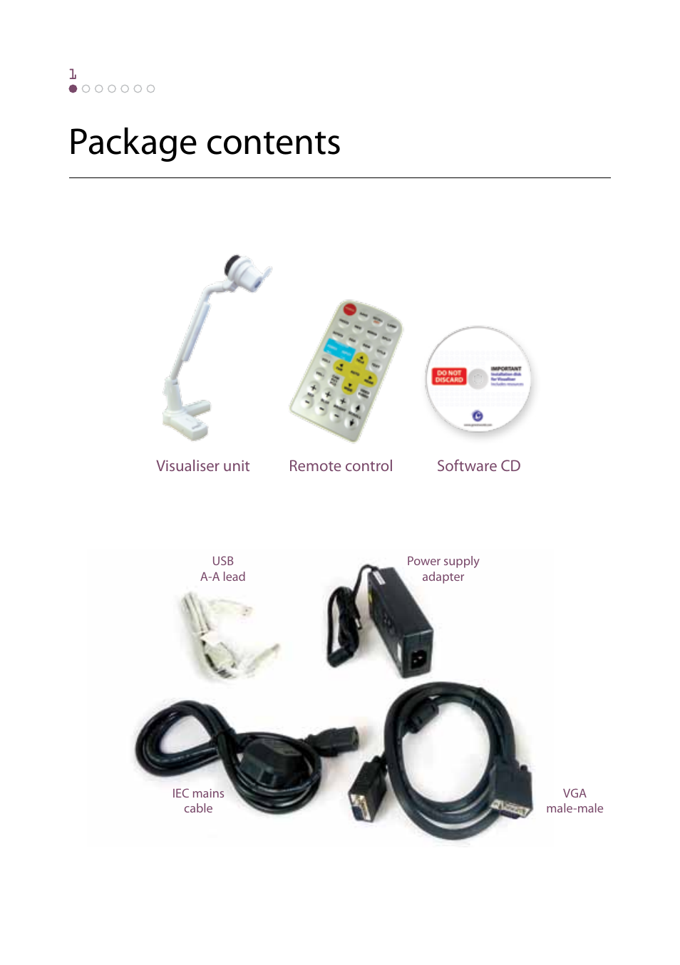 Package contents | Genee World GV-150 Quick Start User Manual | Page 4 / 12