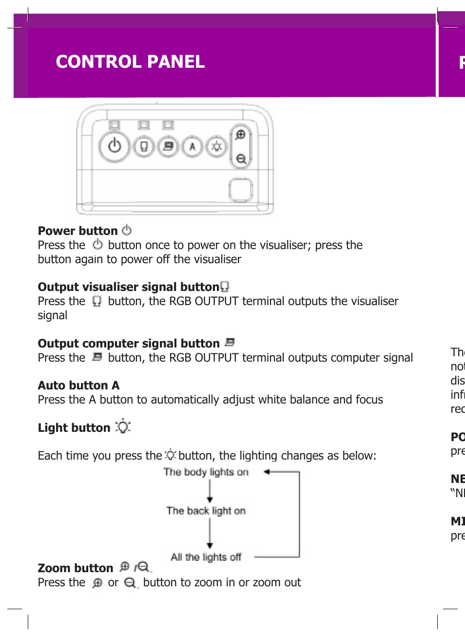 Control panel, Remote control | Genee World GV-2100 User Manual | Page 4 / 20