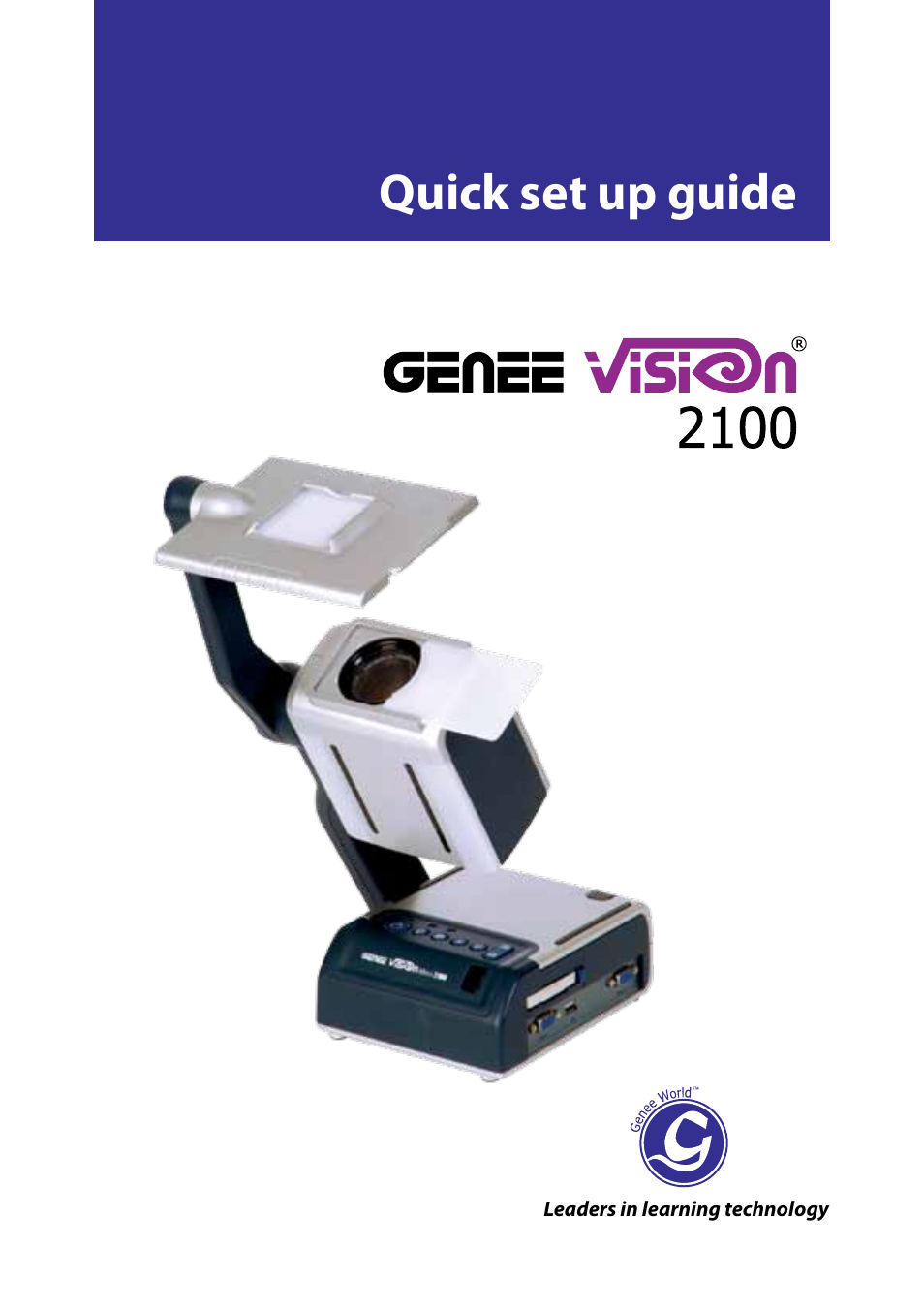 Genee World GV-2100 Quick Start User Manual | 12 pages
