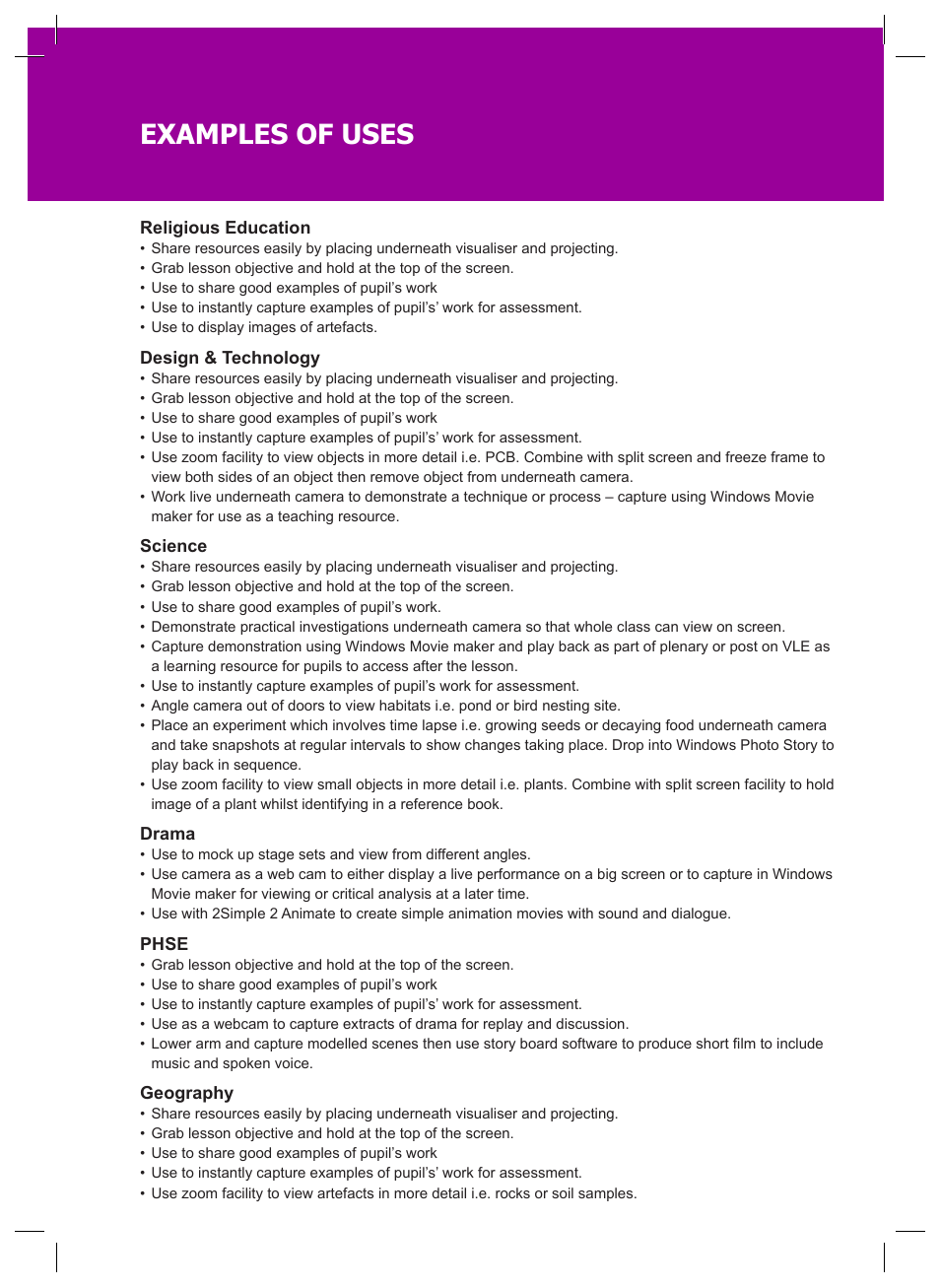 Examples of uses | Genee World GV-6100 User Manual | Page 22 / 24