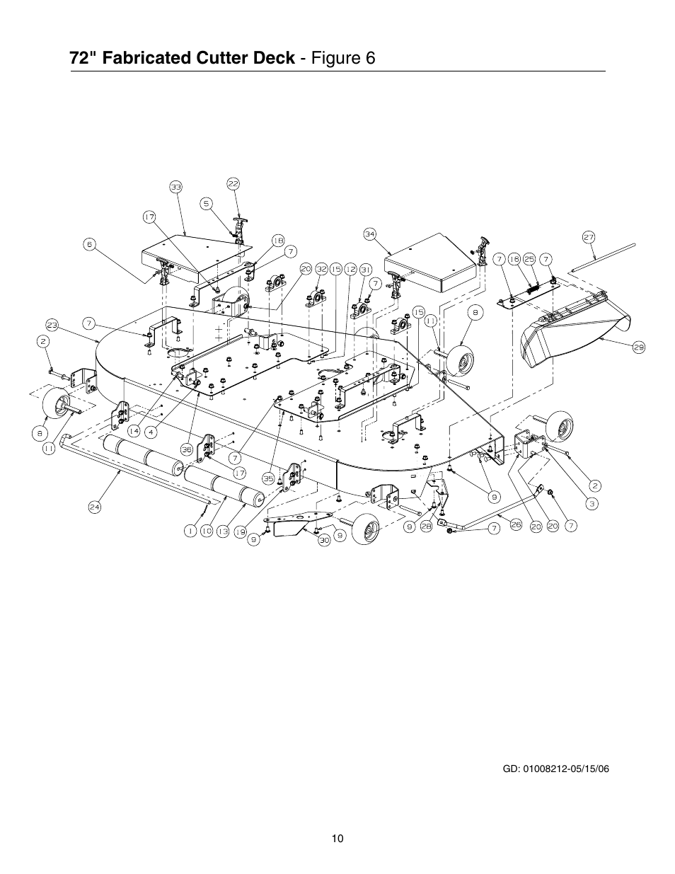 72" fabricated cutter deck - figure 6 | Cub Cadet 53AB5JEZ750 User Manual | Page 10 / 36