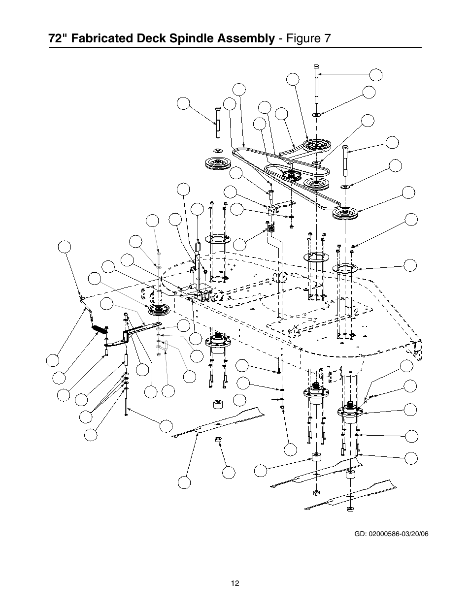 72" fabricated deck spindle assembly - figure 7 | Cub Cadet 53AB5JEZ750 User Manual | Page 12 / 36