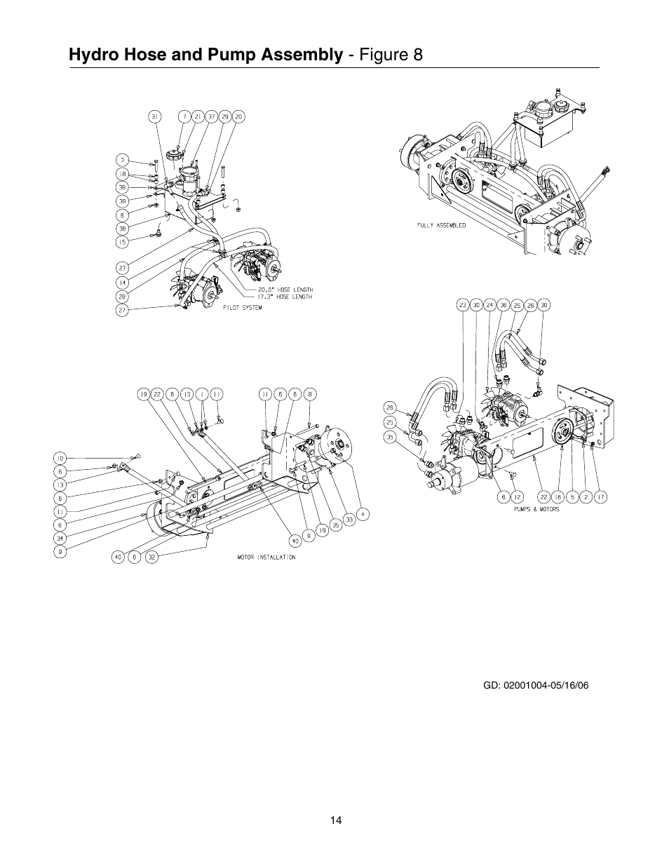 Hydro hose and pump assembly - figure 8 | Cub Cadet 53AB5JEZ750 User Manual | Page 14 / 36