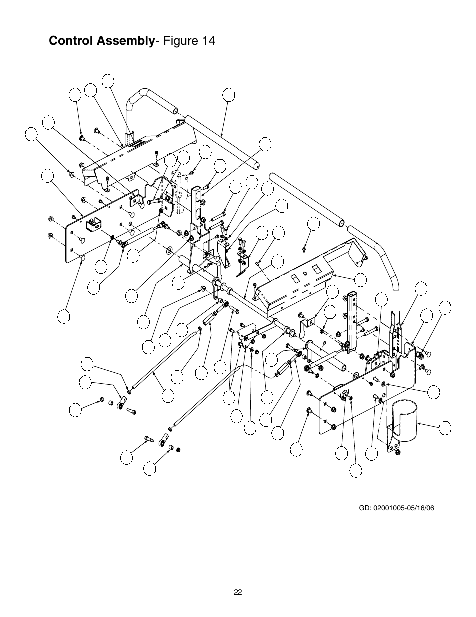Control assembly - figure 14 | Cub Cadet 53AB5JEZ750 User Manual | Page 22 / 36