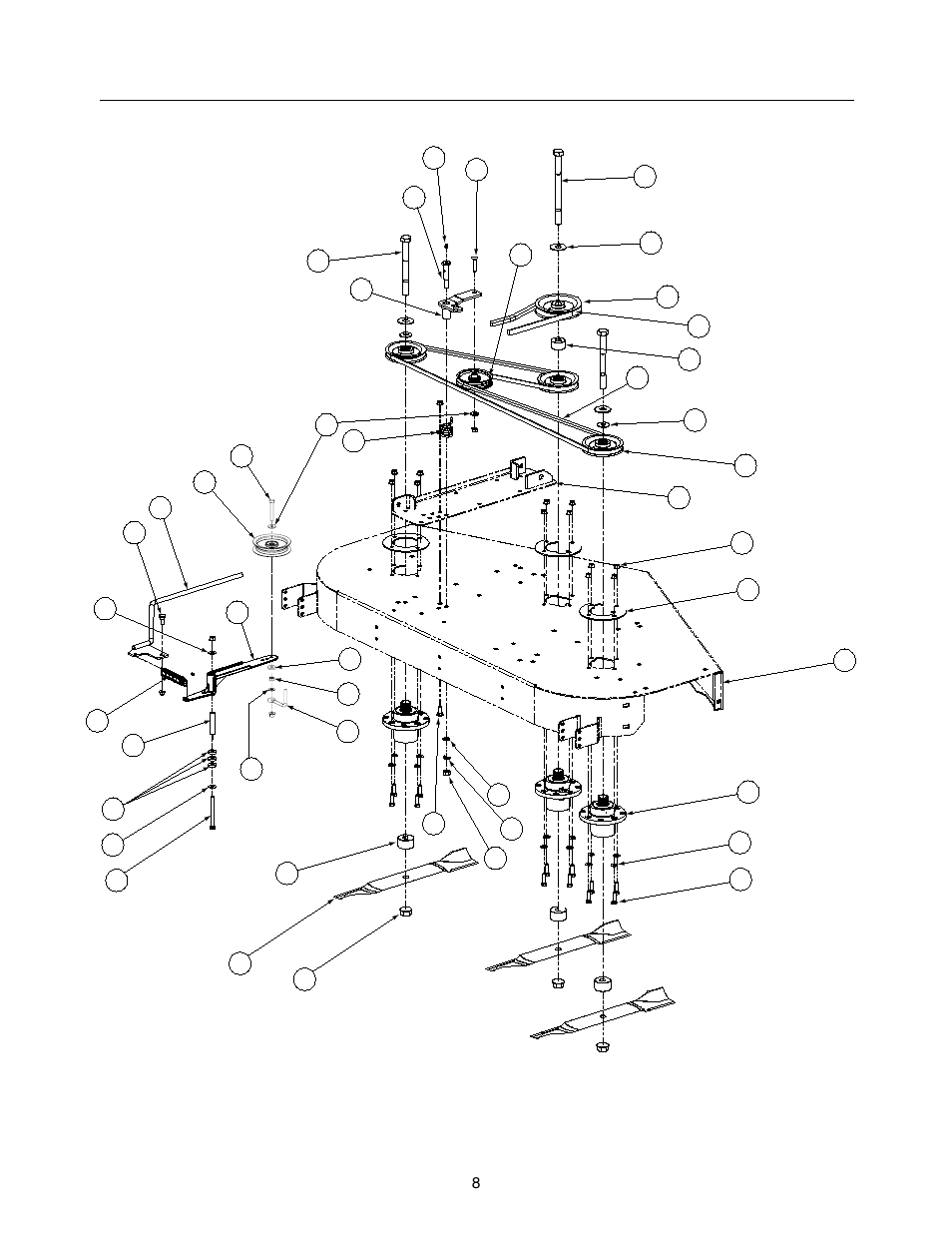 60" fabricated deck spindle assembly - figure 5 | Cub Cadet 53AB5JEZ750 User Manual | Page 8 / 36