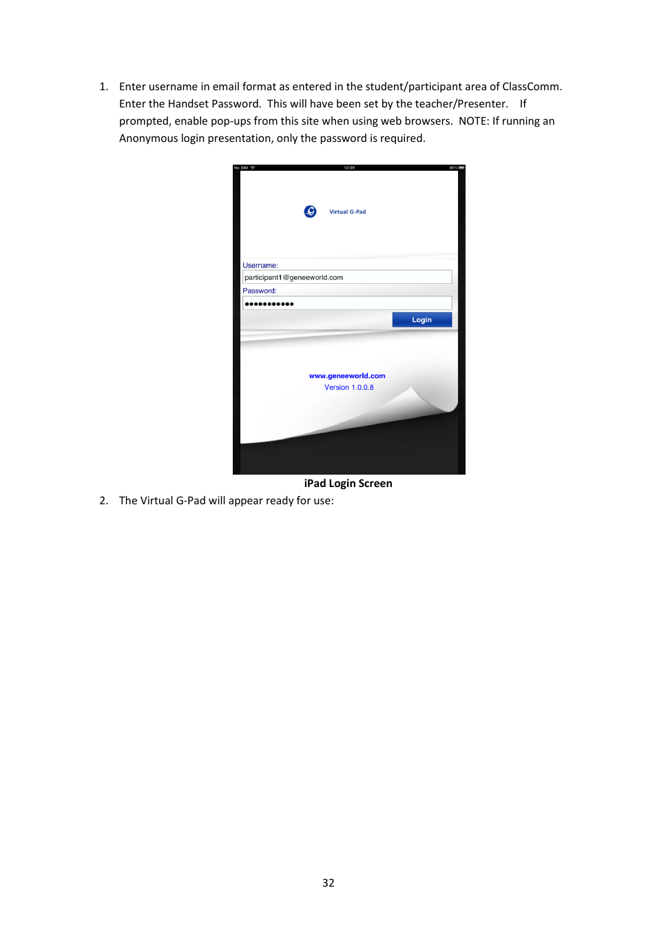 Genee World Virtual G Pad User Manual | Page 32 / 42
