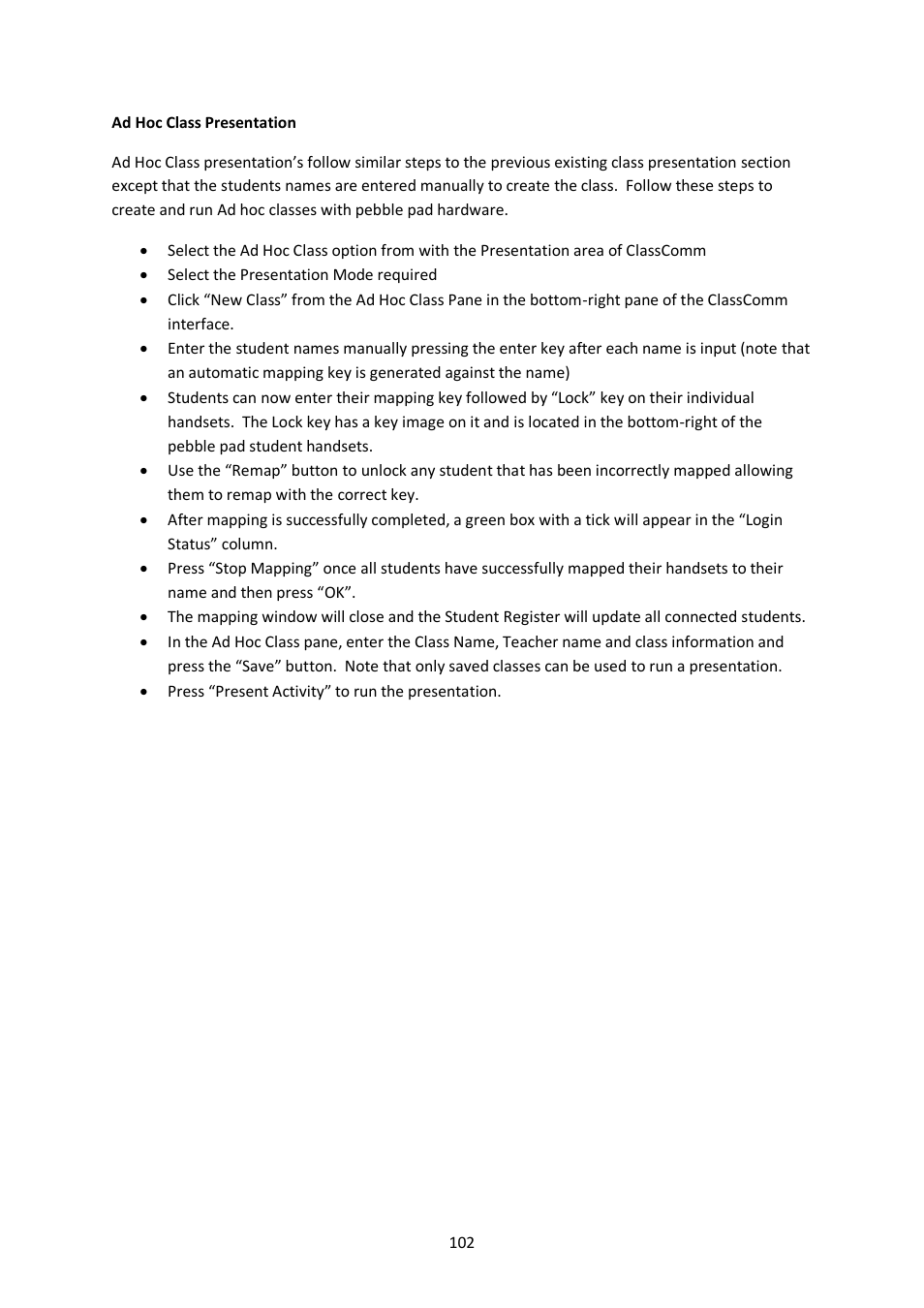 Genee World ClassComm User Manual | Page 102 / 112