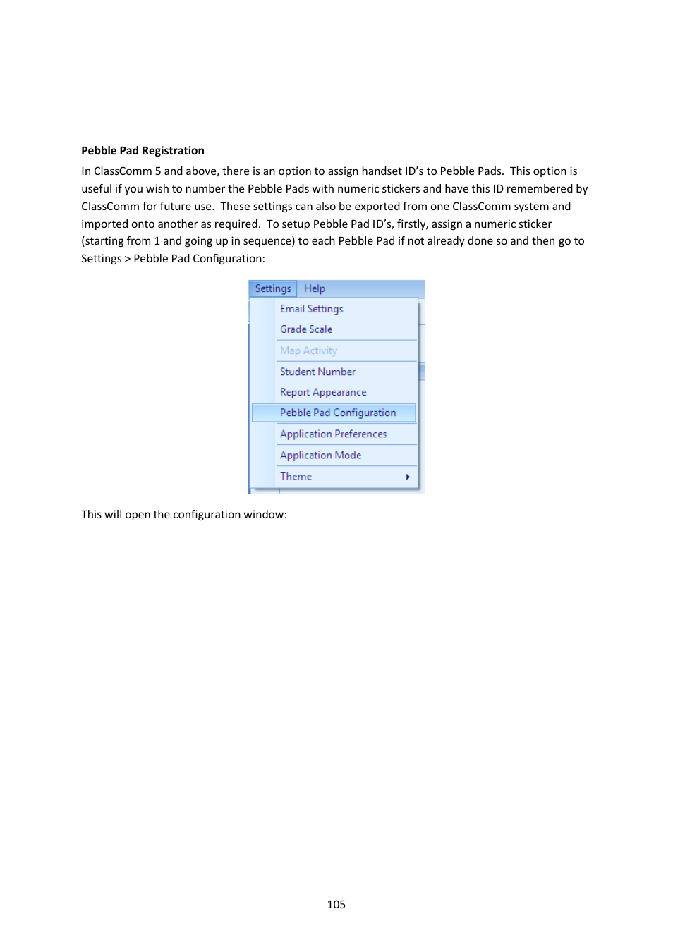 Pebble pad registration | Genee World ClassComm User Manual | Page 105 / 112
