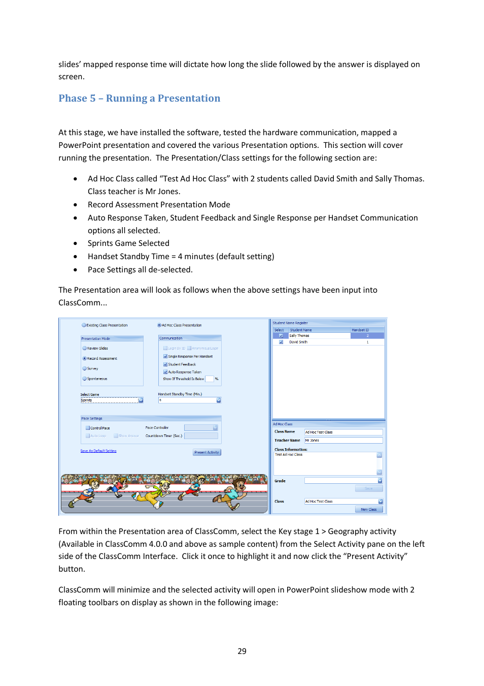 Phase 5 – running a presentation | Genee World ClassComm User Manual | Page 29 / 112