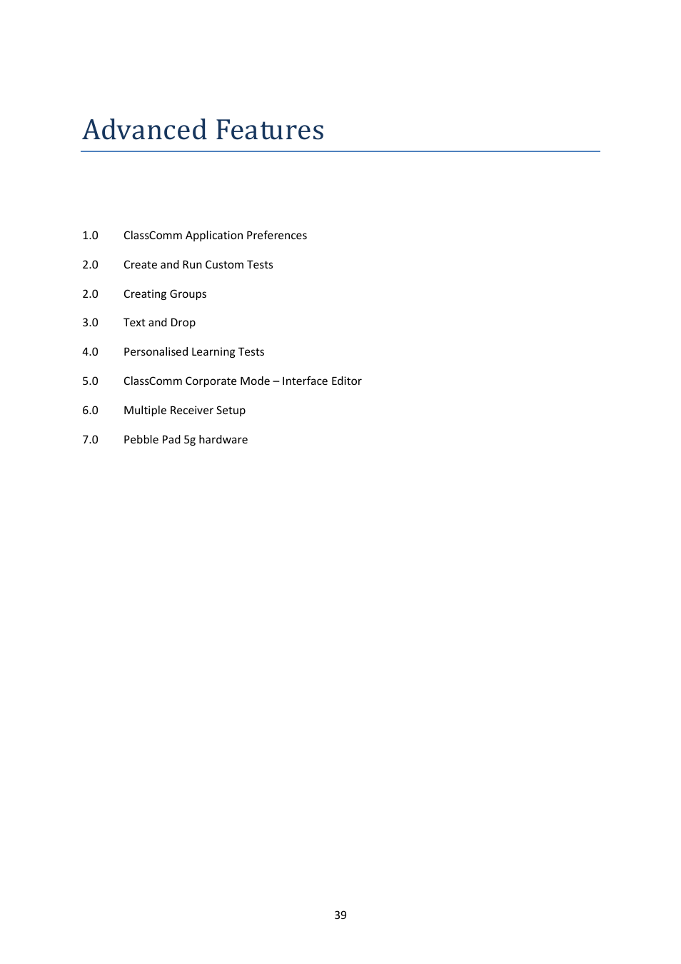 Advanced features | Genee World ClassComm User Manual | Page 39 / 112