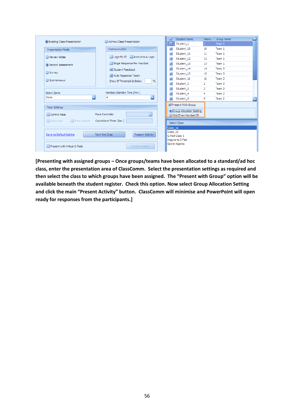 Genee World ClassComm User Manual | Page 56 / 112