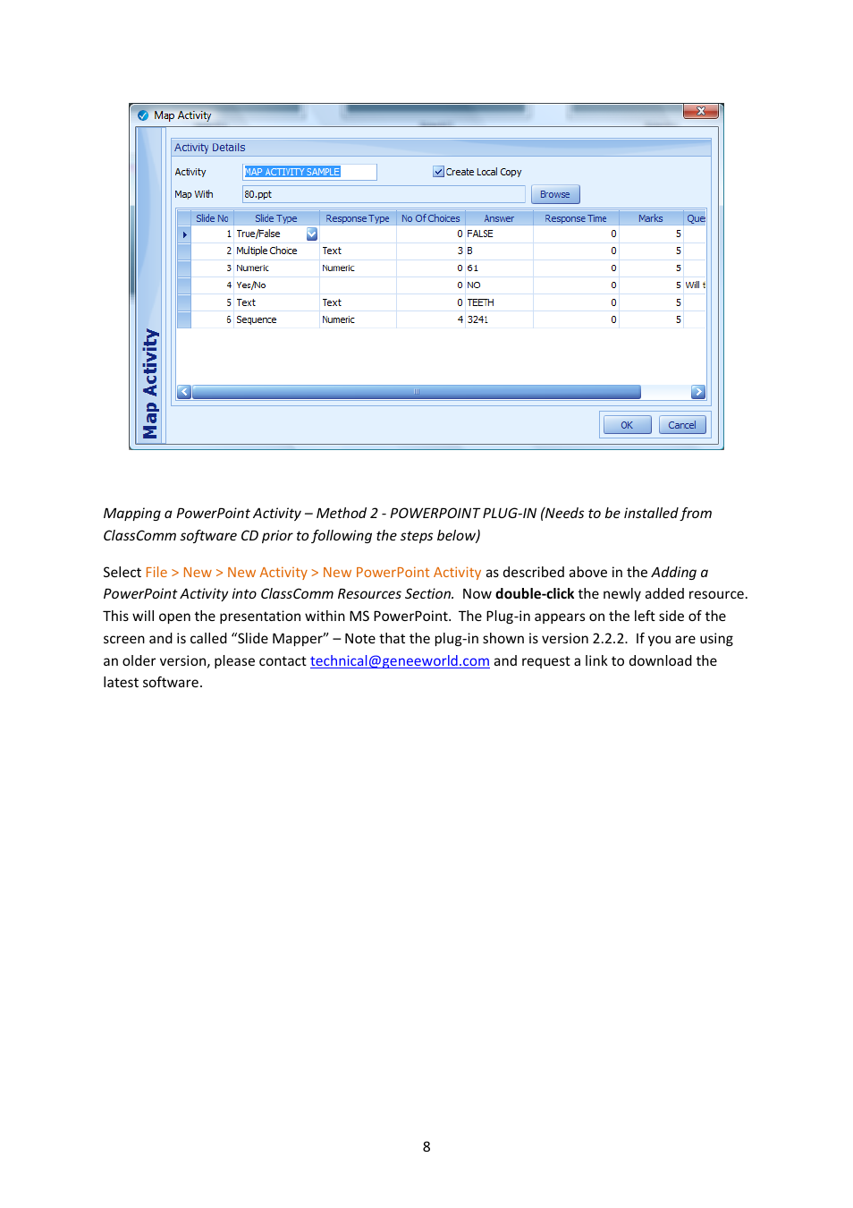 Genee World ClassComm User Manual | Page 8 / 112