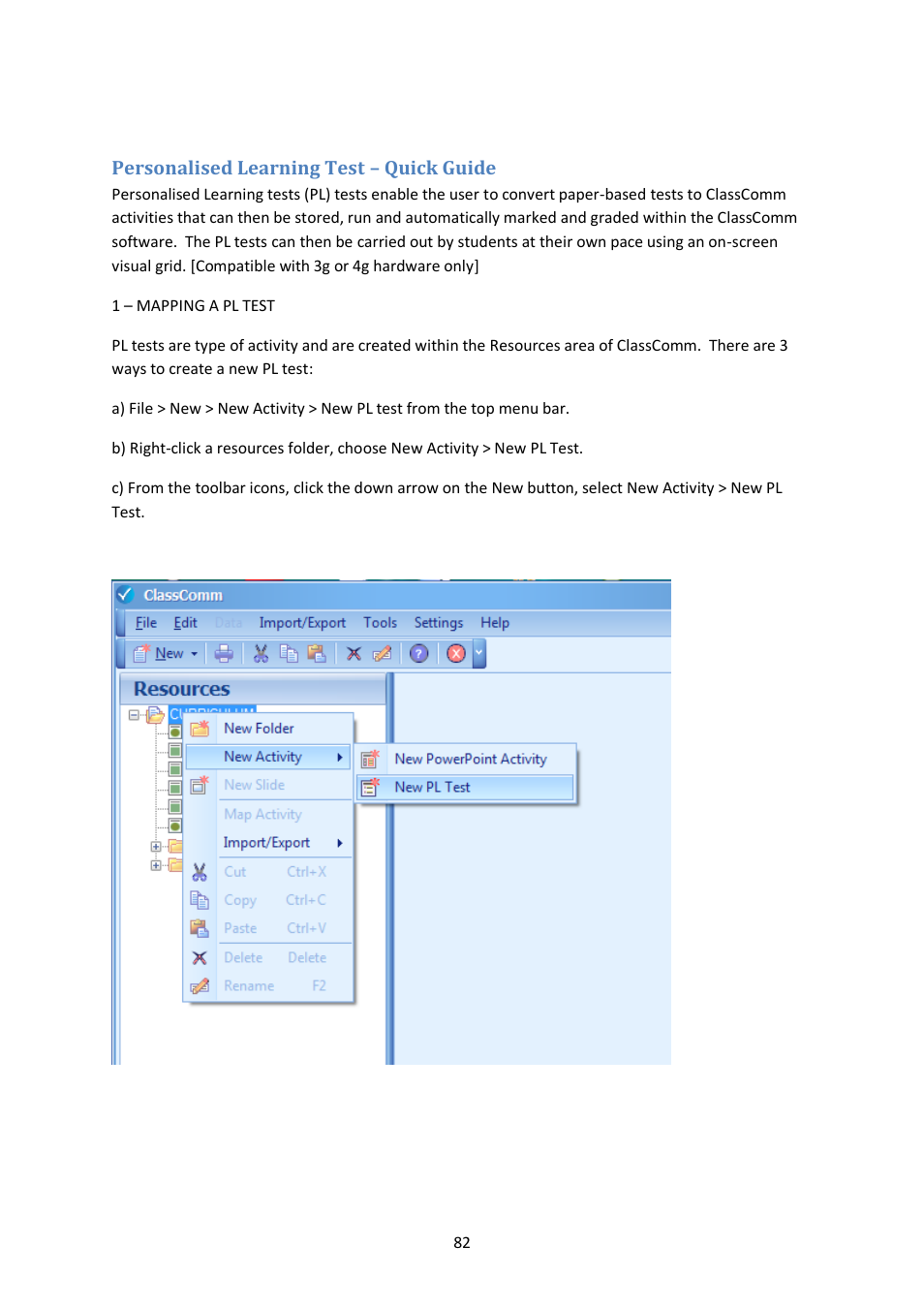 Personalised learning test – quick guide | Genee World ClassComm User Manual | Page 82 / 112