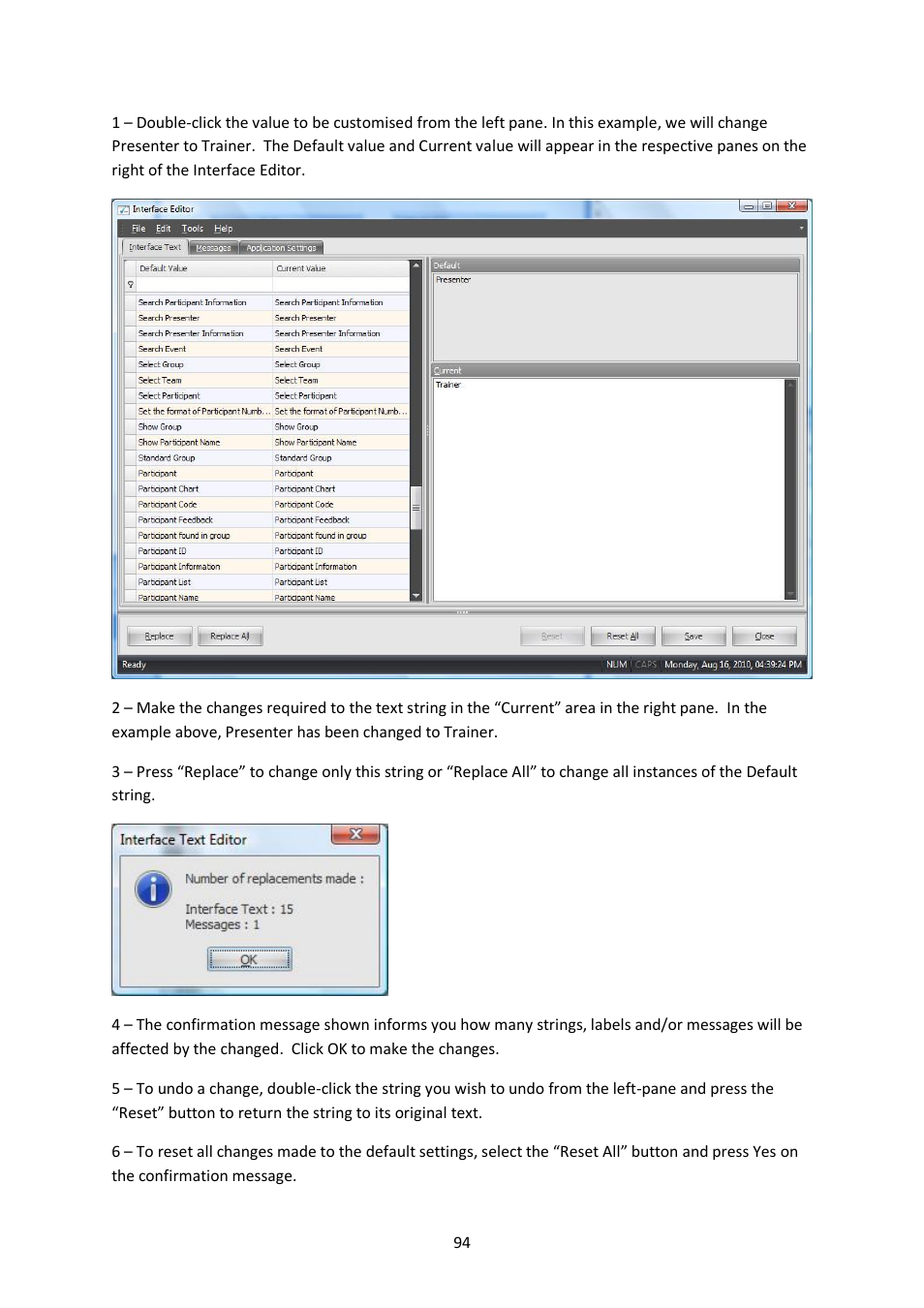 Genee World ClassComm User Manual | Page 94 / 112
