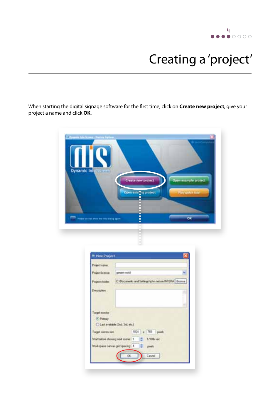 Creating a ‘project | Genee World Wall Talk User Manual | Page 7 / 12