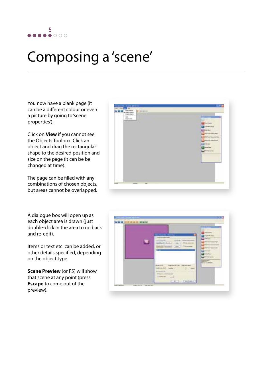 Composing a ‘scene | Genee World Wall Talk User Manual | Page 8 / 12