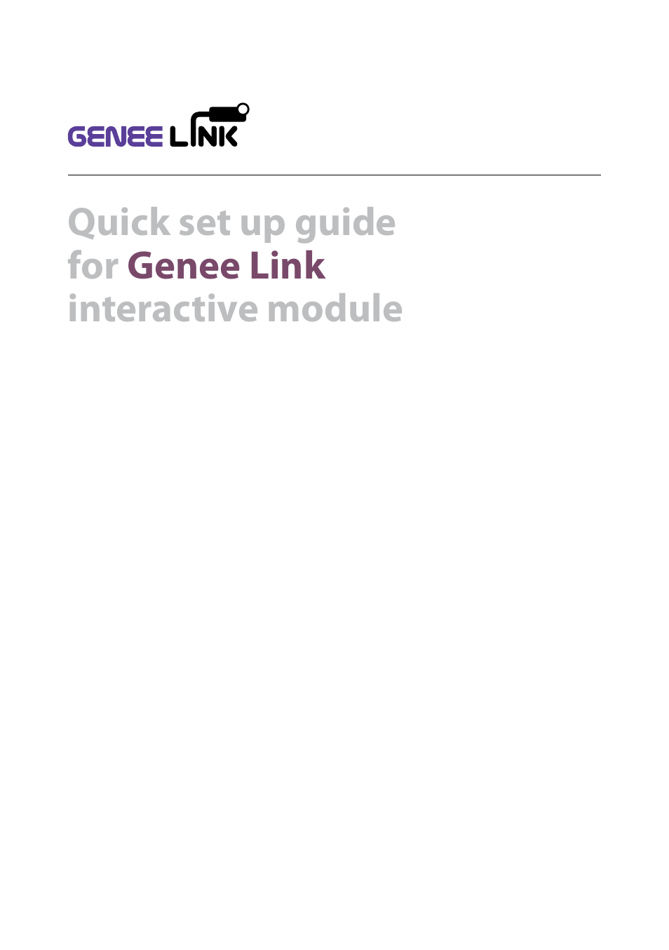 Genee World Genee Link User Manual | Page 2 / 16