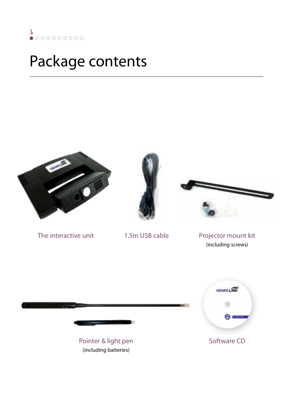 Package contents | Genee World Genee Link User Manual | Page 4 / 16