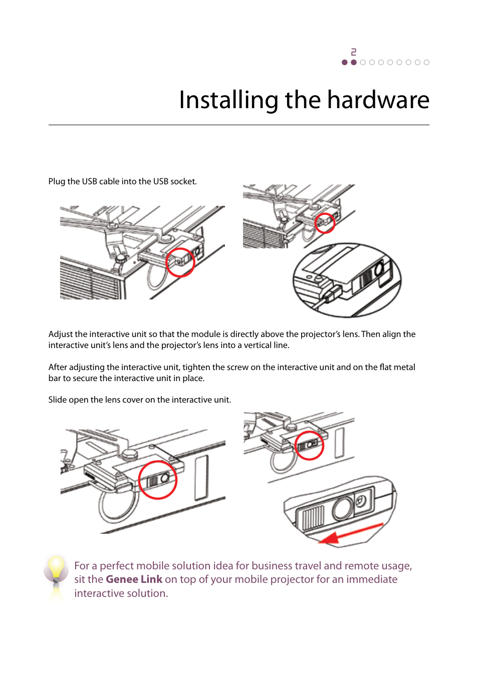 Installing the hardware package contents | Genee World Genee Link User Manual | Page 5 / 16