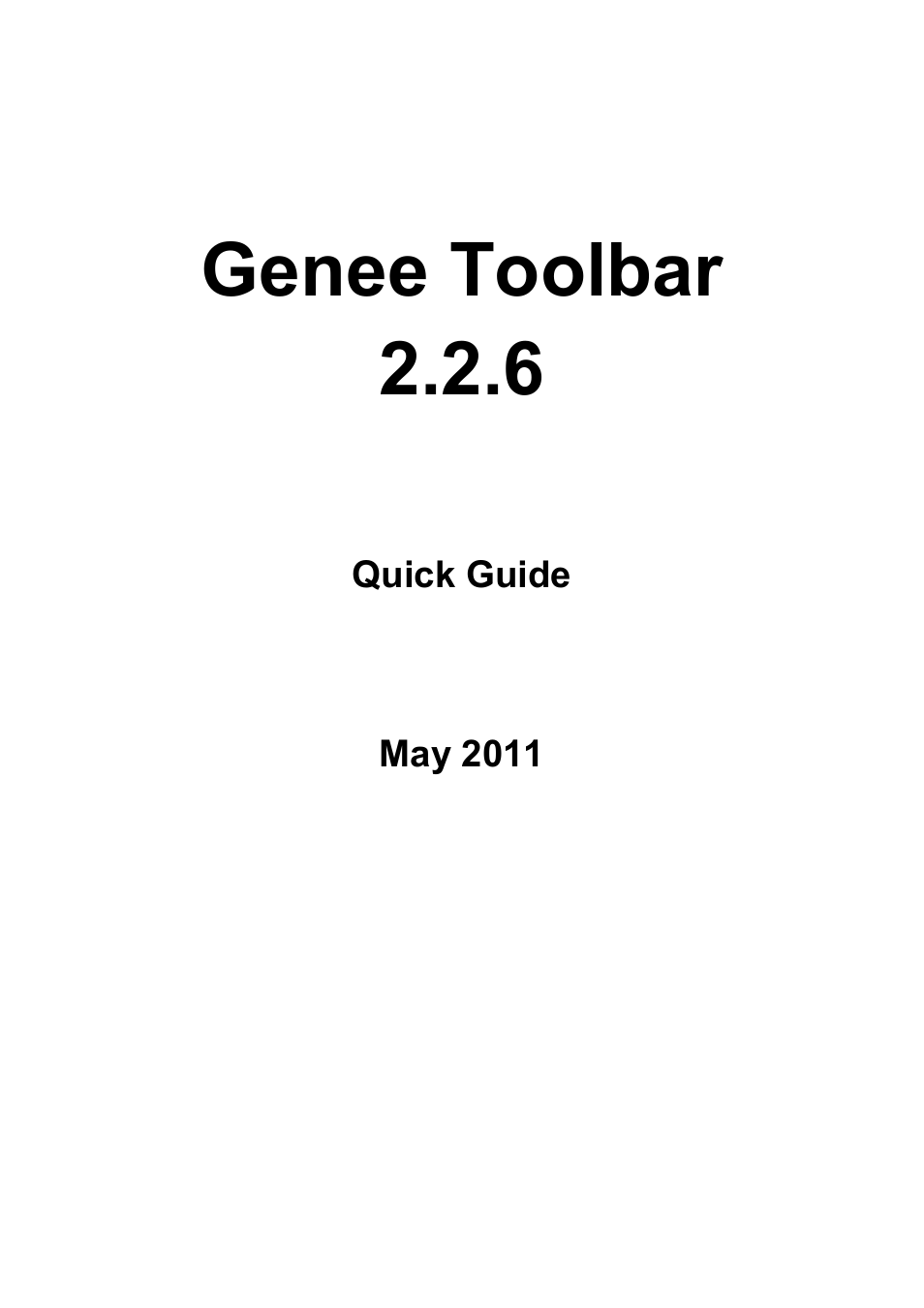 Genee World Genee Toolbar User Manual | 15 pages