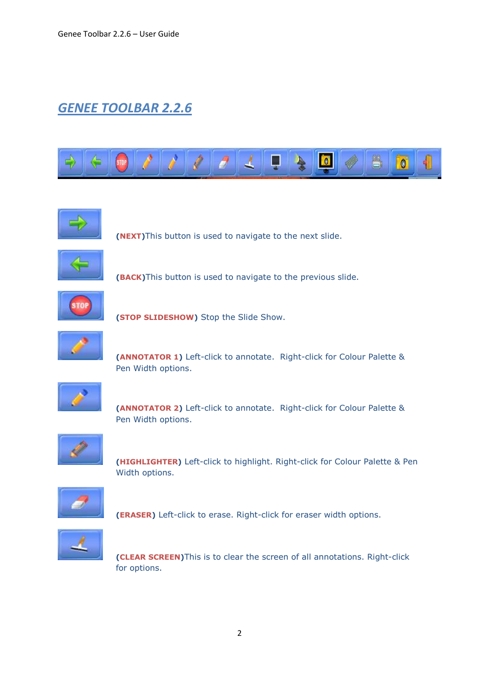 Genee toolbar 2.2.6 | Genee World Genee Toolbar User Manual | Page 2 / 15