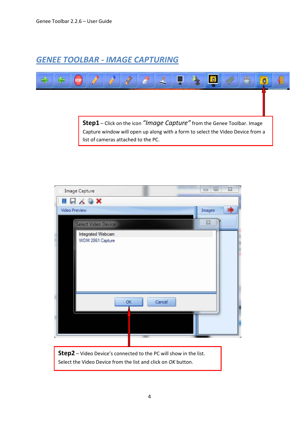 Genee toolbar - image capturing | Genee World Genee Toolbar User Manual | Page 4 / 15