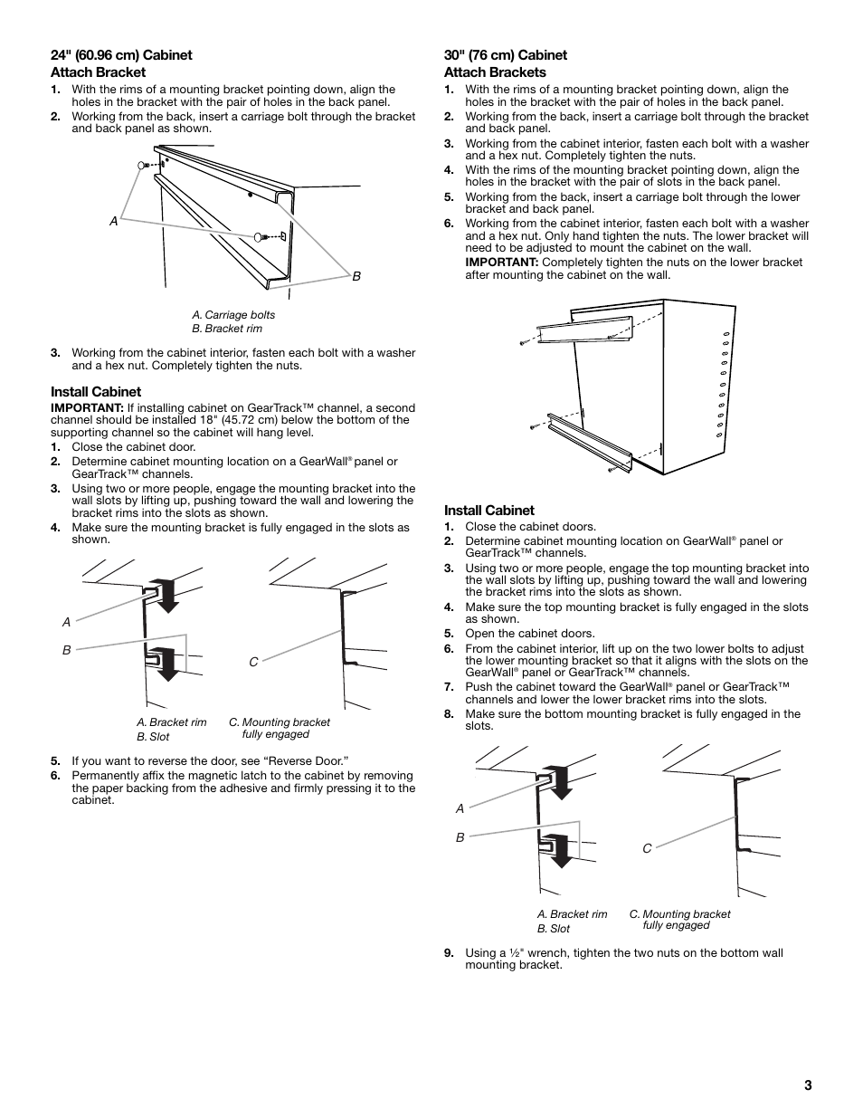 Gladiator GAWG302DRG Premier Series 30 Wall GearBox User Manual | Page 3 / 16