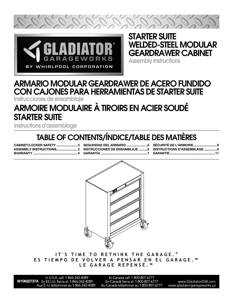 Gladiator GAGB262DBG Starter Series 2-Door Modular GearBox User Manual | 12 pages