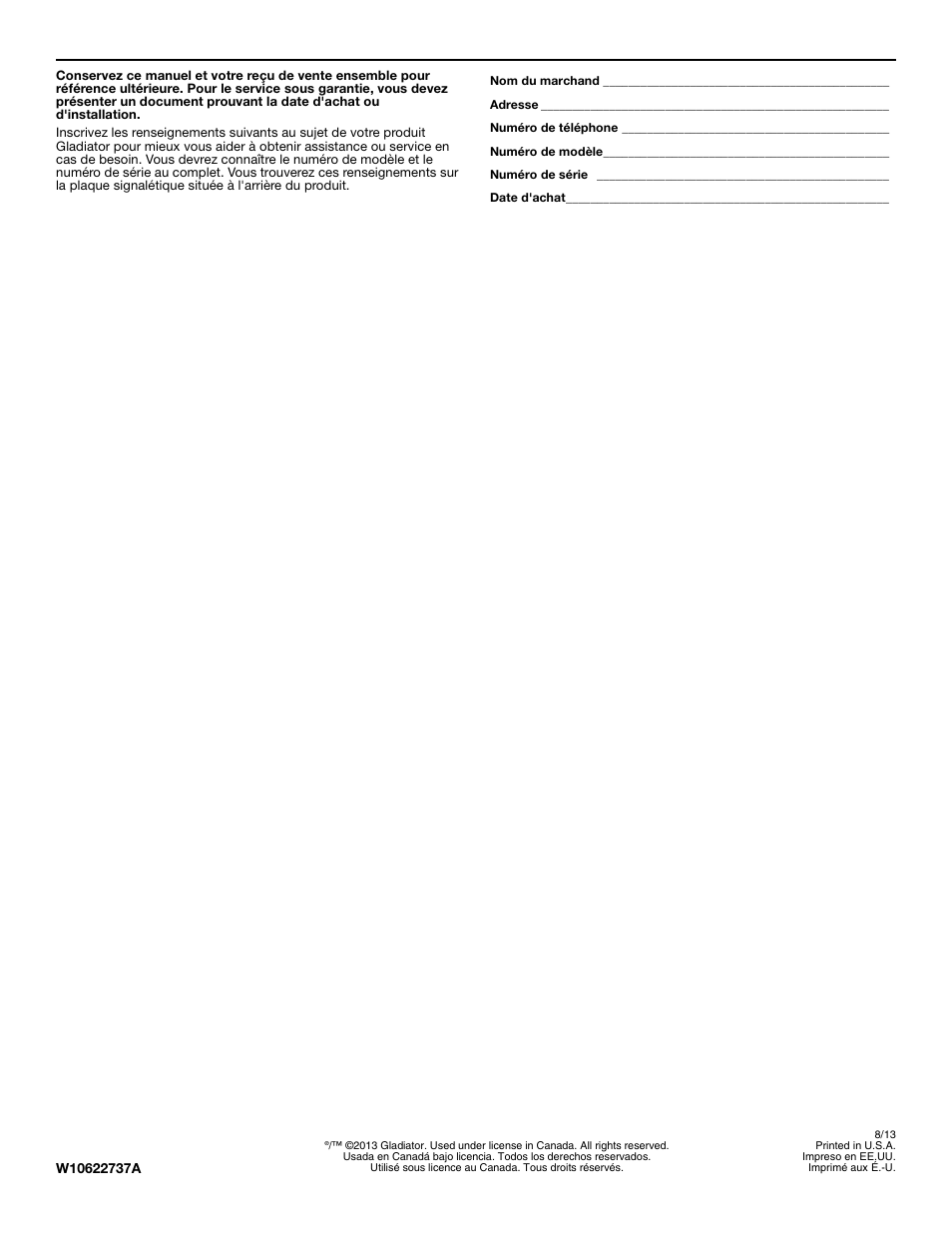 Gladiator GAGB262DBG Starter Series 2-Door Modular GearBox User Manual | Page 12 / 12