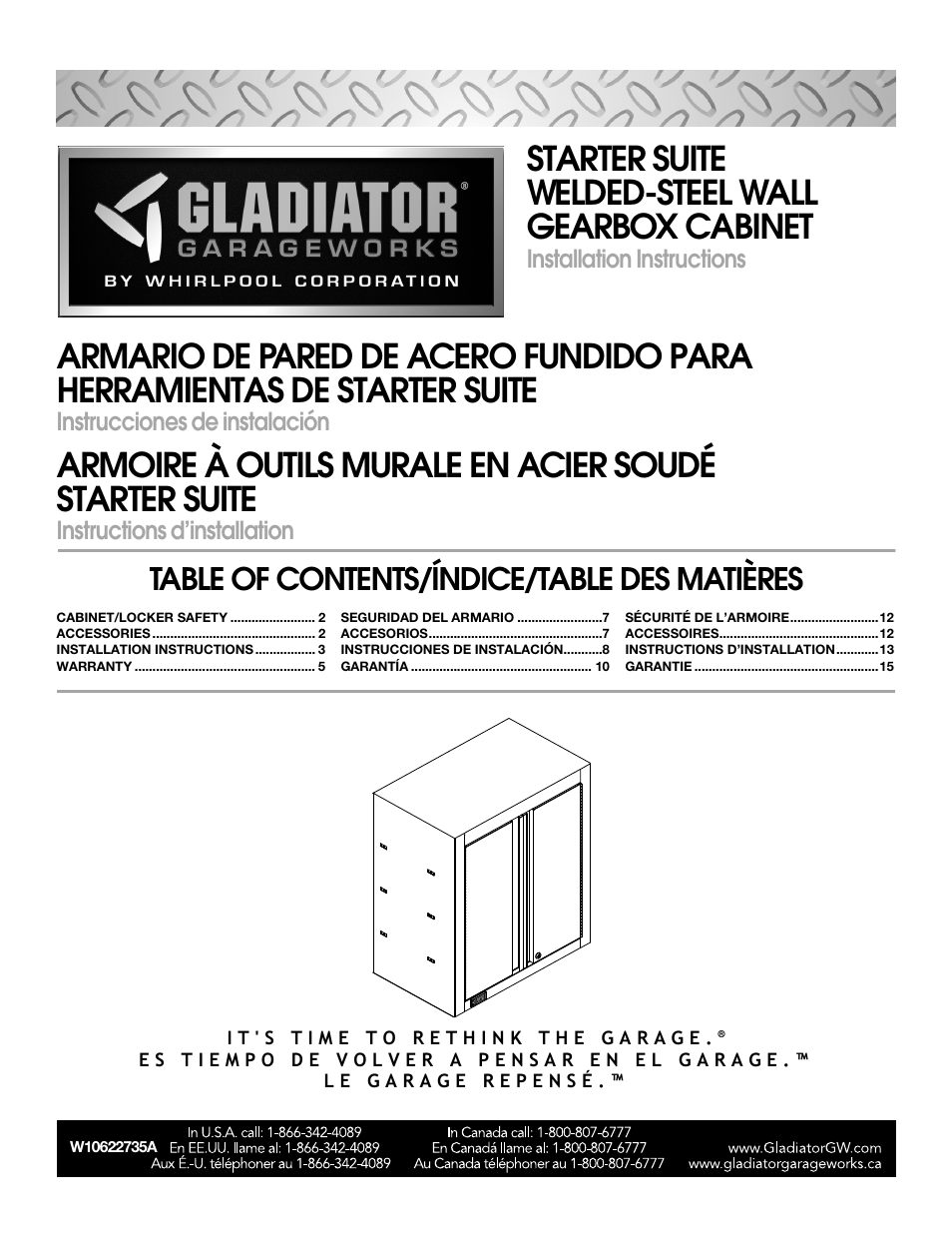 Gladiator GAWG262DBG Starter Series Wall GearBox User Manual | 16 pages