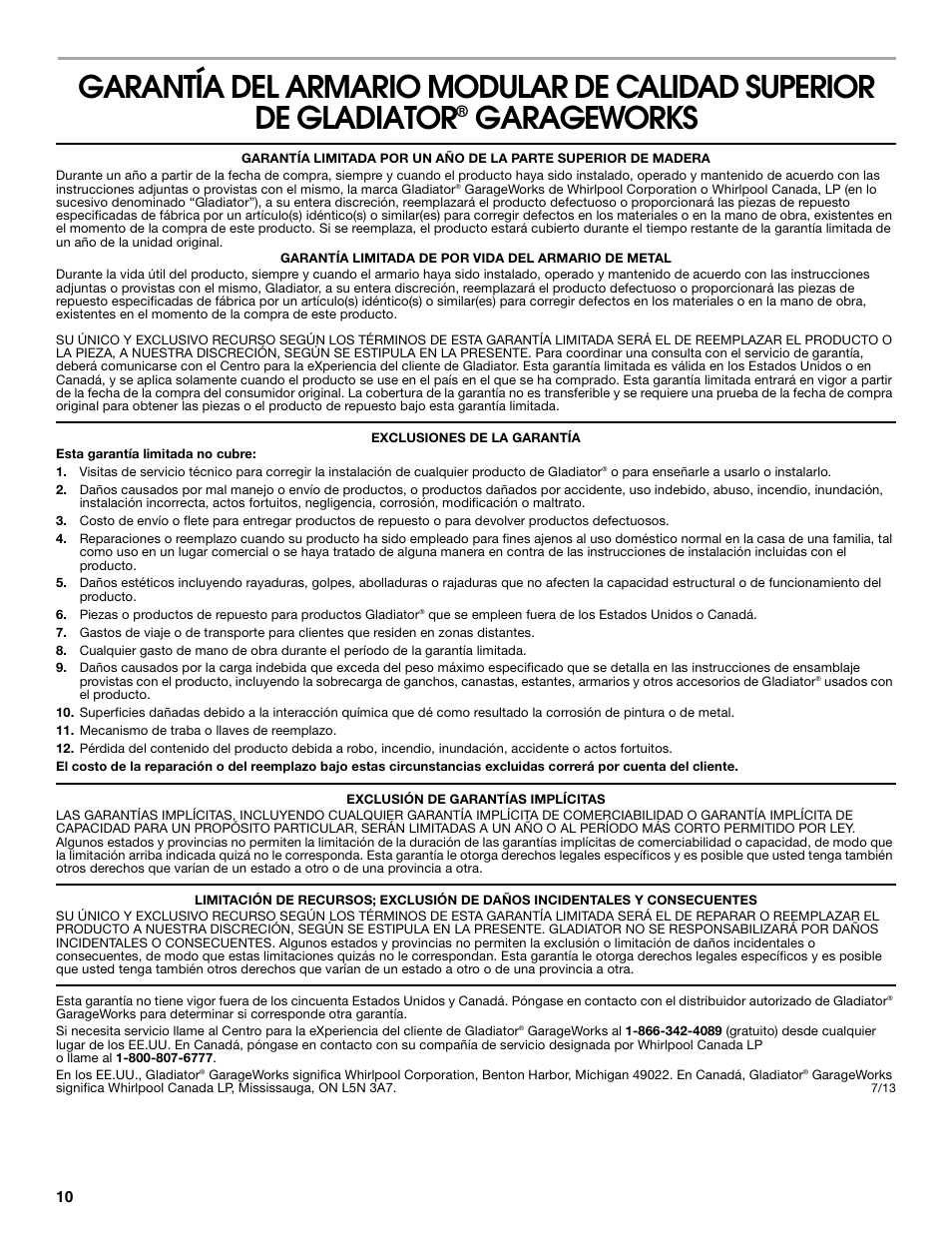 Garageworks | Gladiator GAWG262DBG Starter Series Wall GearBox User Manual | Page 10 / 16