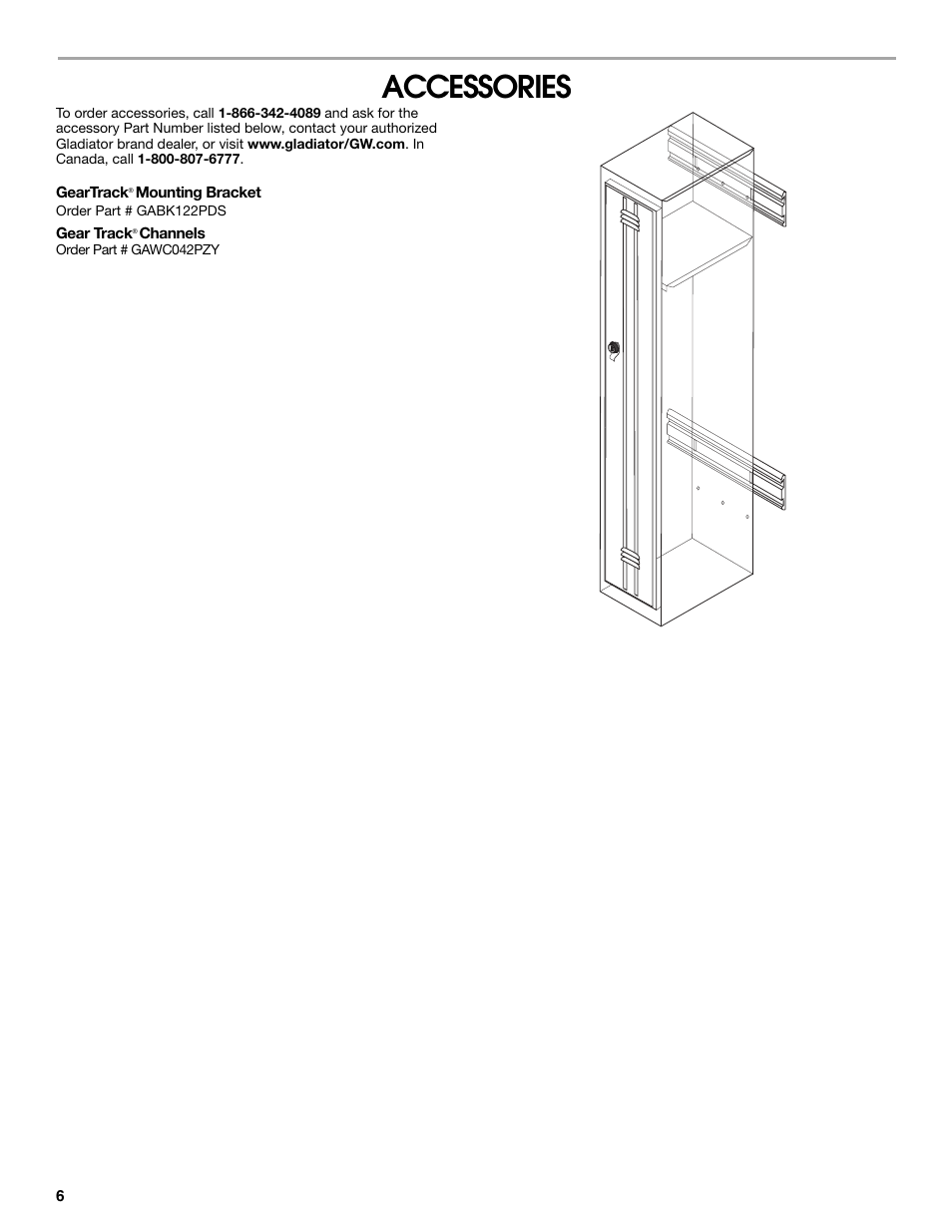 Accessories | Gladiator GASL1TAMDG Licensed Collegiate PrimeTime Locker User Manual | Page 6 / 20