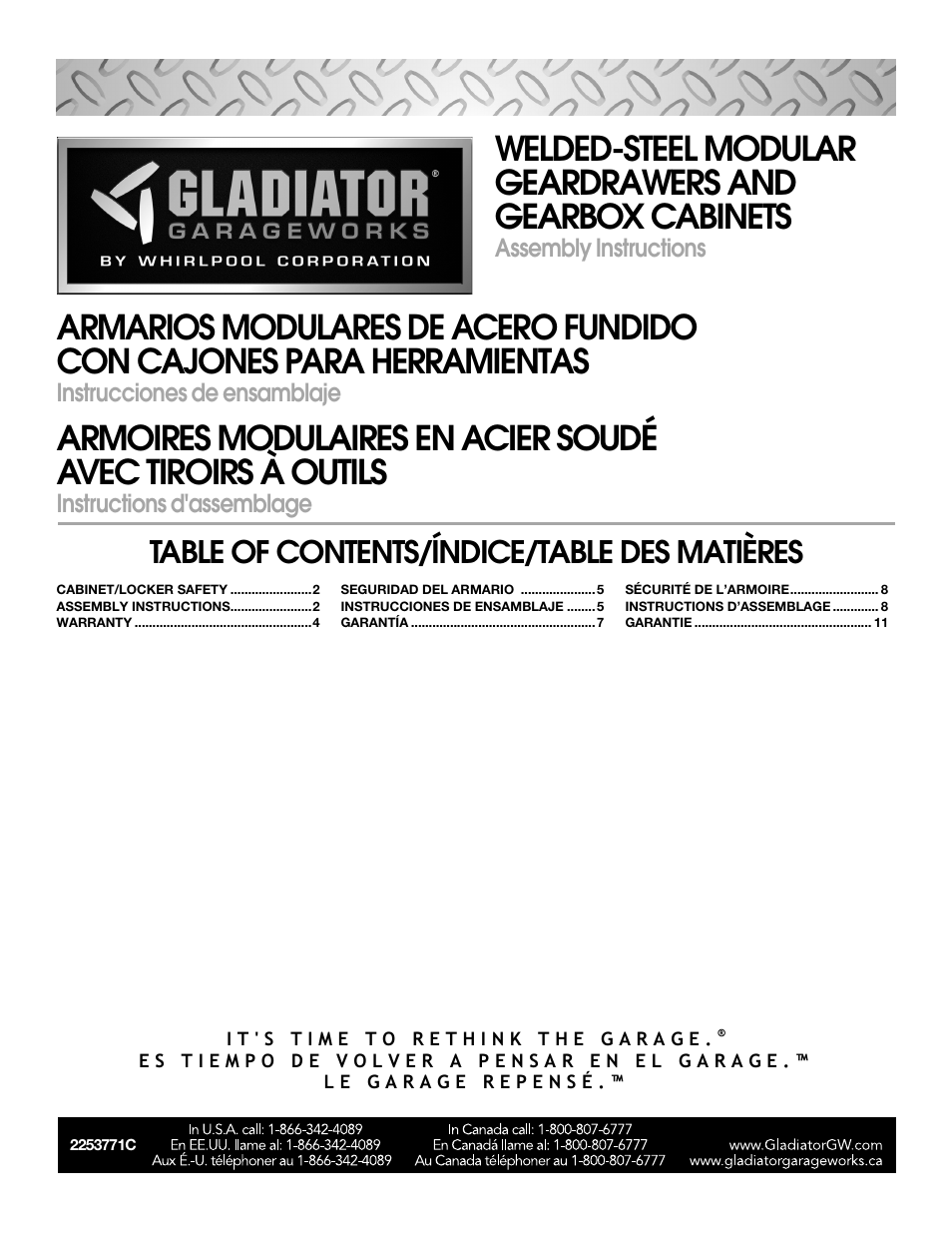 Gladiator GAGB272DRG Premier Series Modular GearBox User Manual | 12 pages