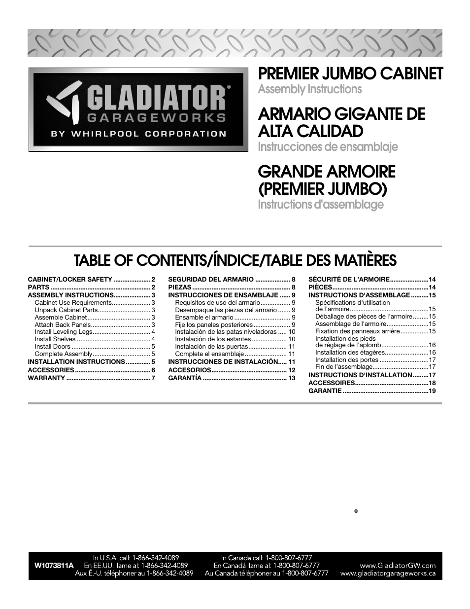 Gladiator GAJG36FDZW The Jumbo GearBox User Manual | 20 pages