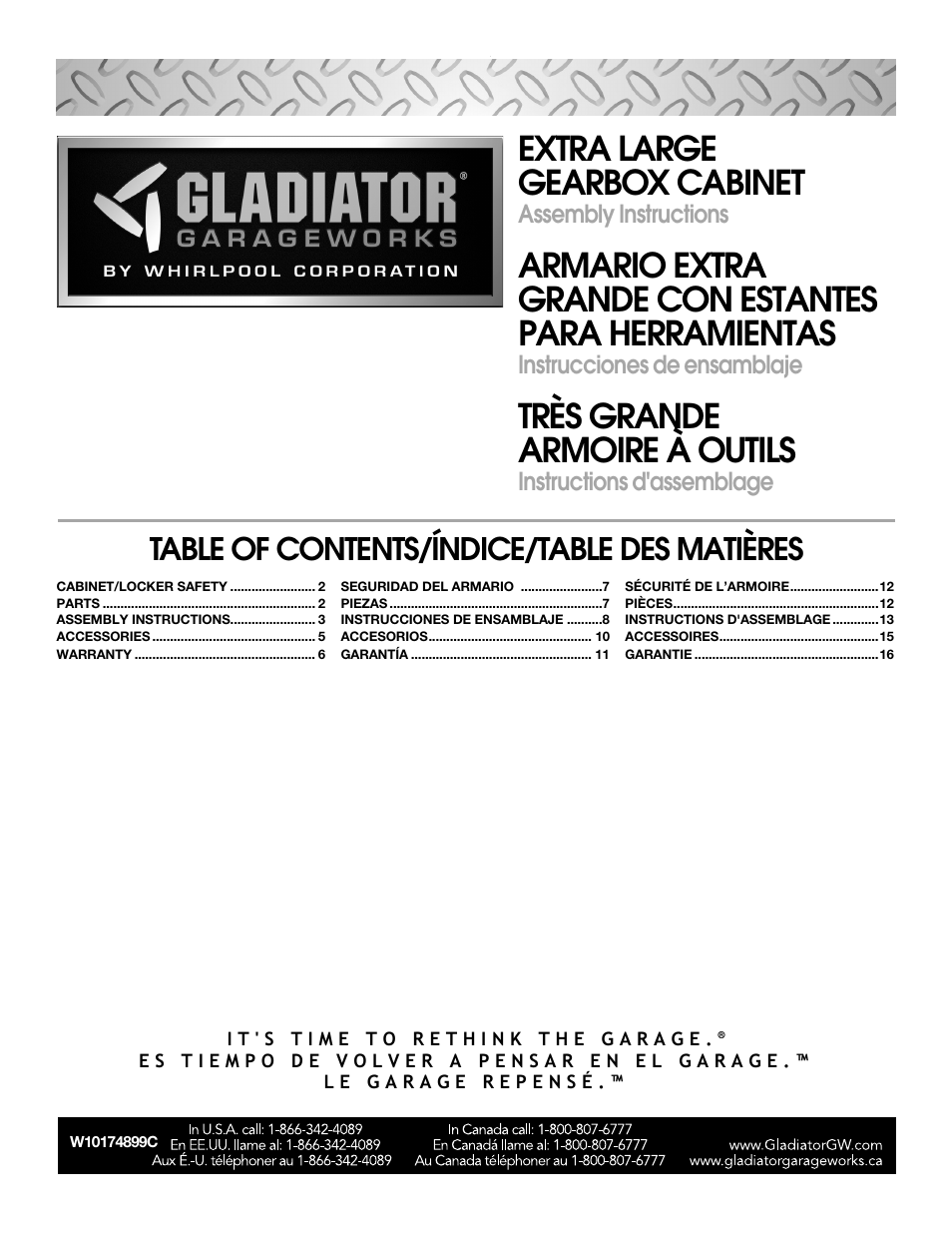 Gladiator GAJG48KDZW Extra Large GearBox User Manual | 16 pages