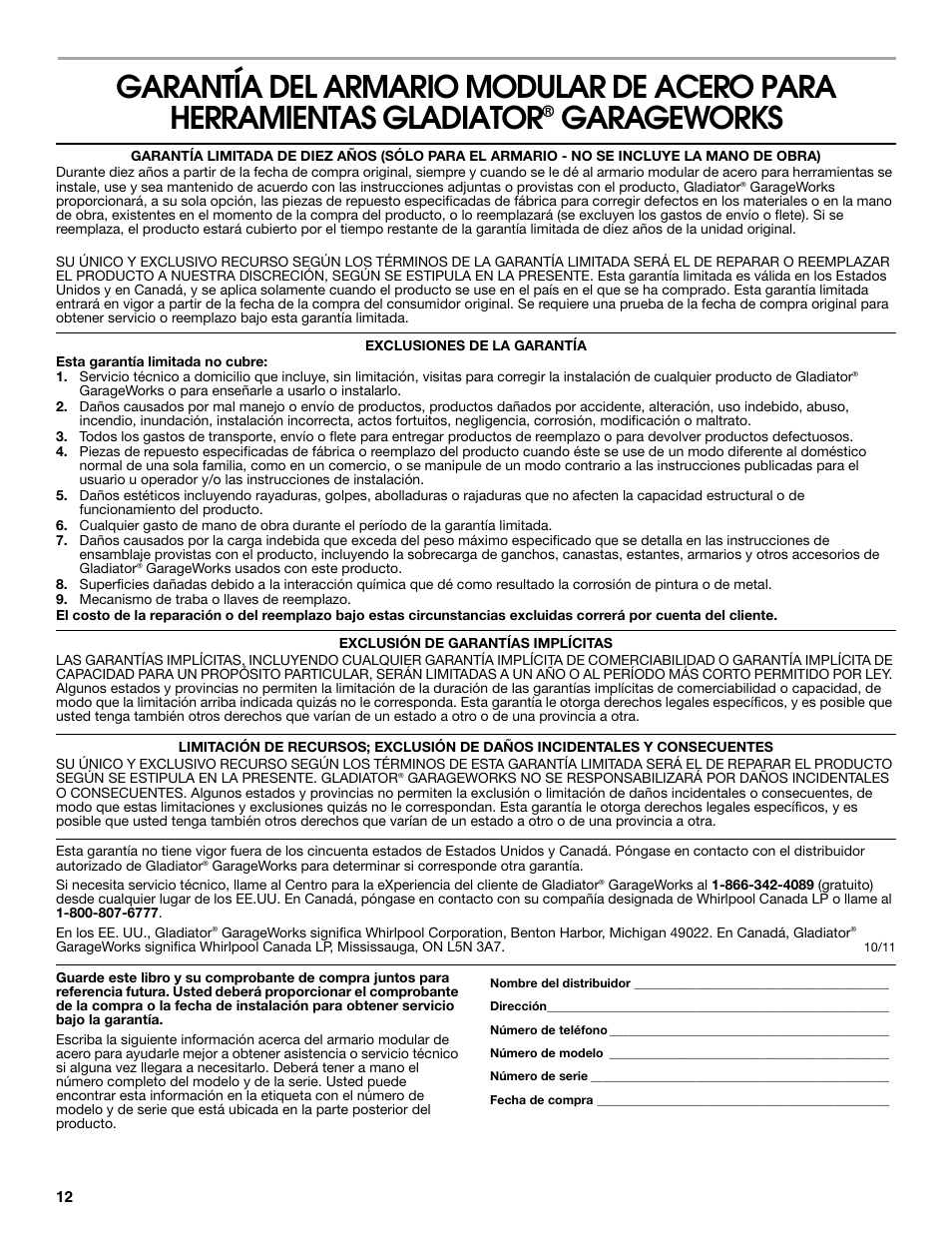 Garageworks | Gladiator GACK04KDSX Ready-To-Assemble Modular GearBox Caster Kit User Manual | Page 12 / 20