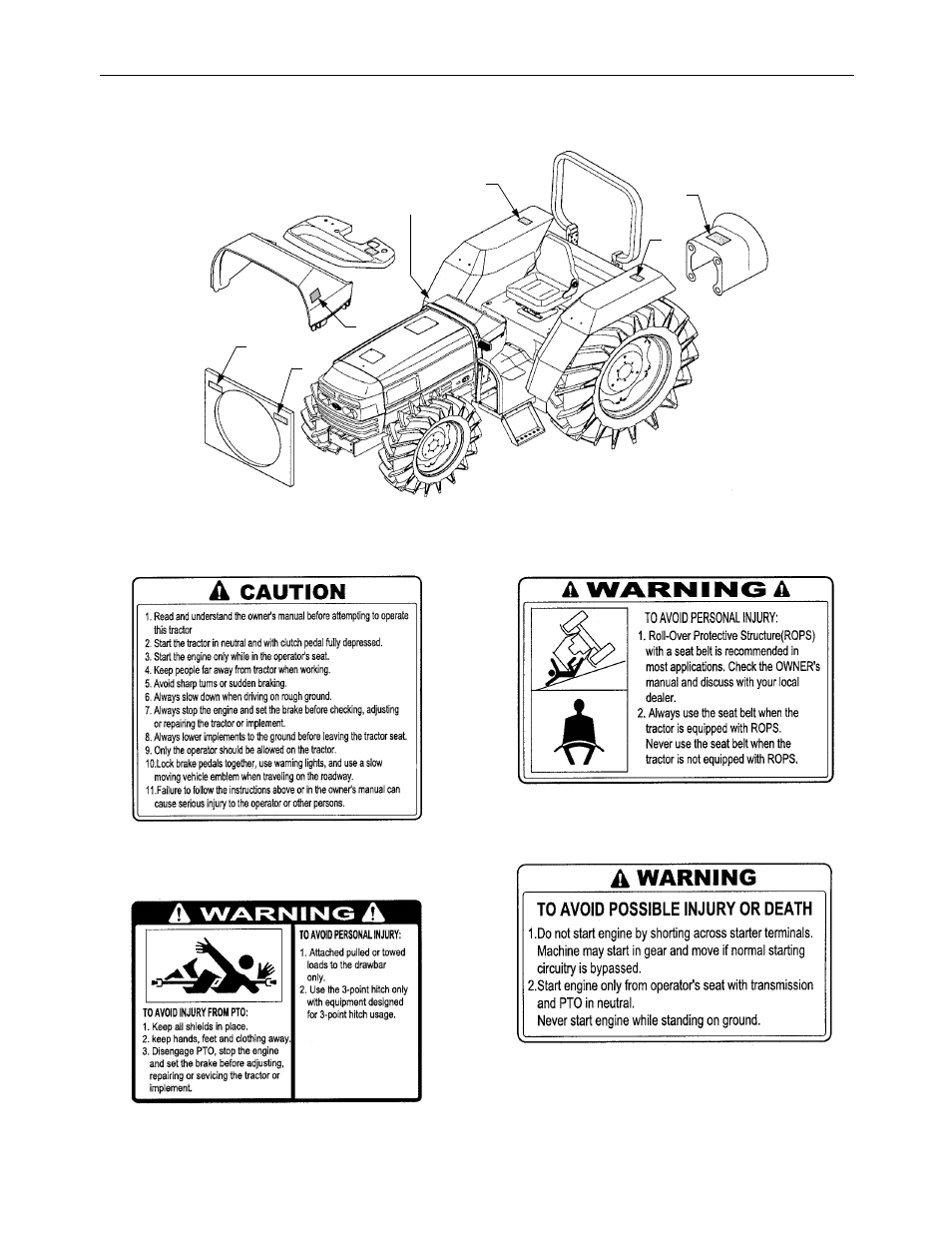 Safety labels | Cub Cadet 8354 User Manual | Page 10 / 56