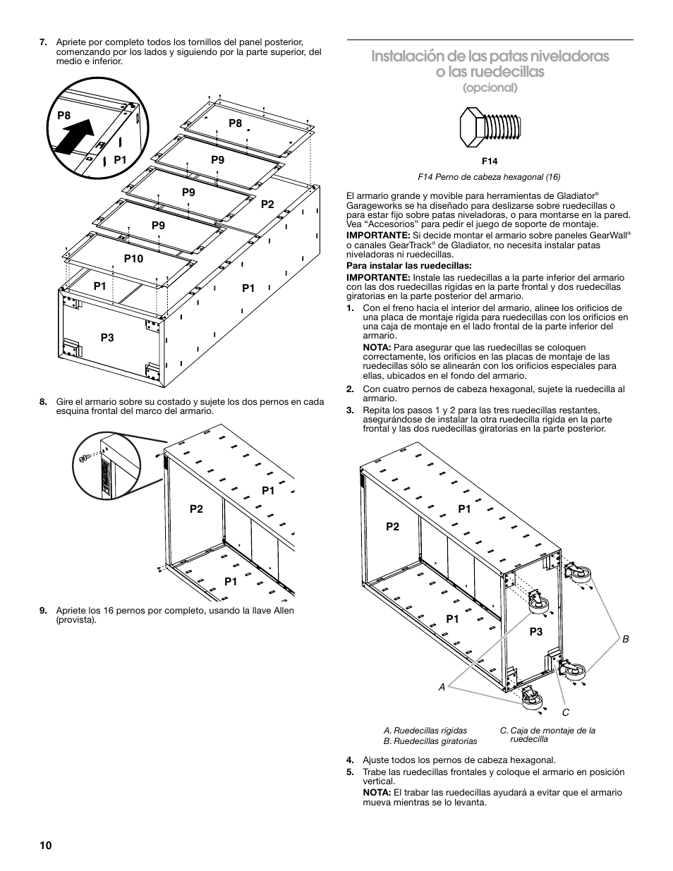 Gladiator GALG36CKXG Mobile Storage Cabinet User Manual | Page 10 / 20