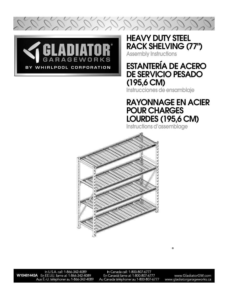 Gladiator GARS774SZG 77 Rack Shelf User Manual | 20 pages