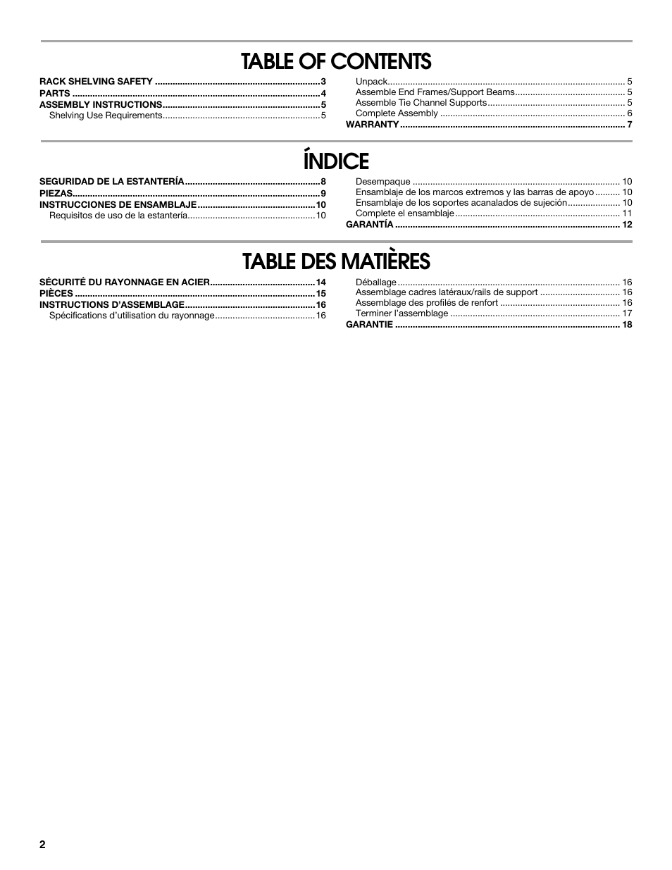 Gladiator GARS774SZG 77 Rack Shelf User Manual | Page 2 / 20
