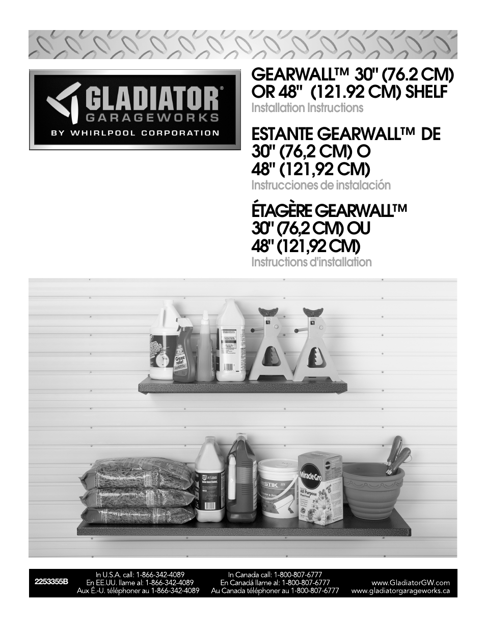 Gladiator GAWA48SFRG 48 Gearloft Shelf User Manual | 6 pages