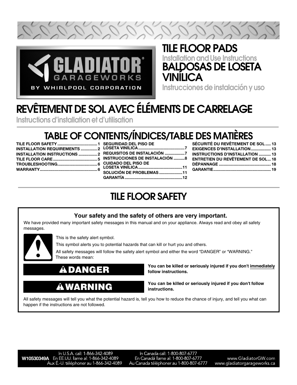 Gladiator GAFP32CBZM New Gladiator Floor Pack User Manual | 20 pages