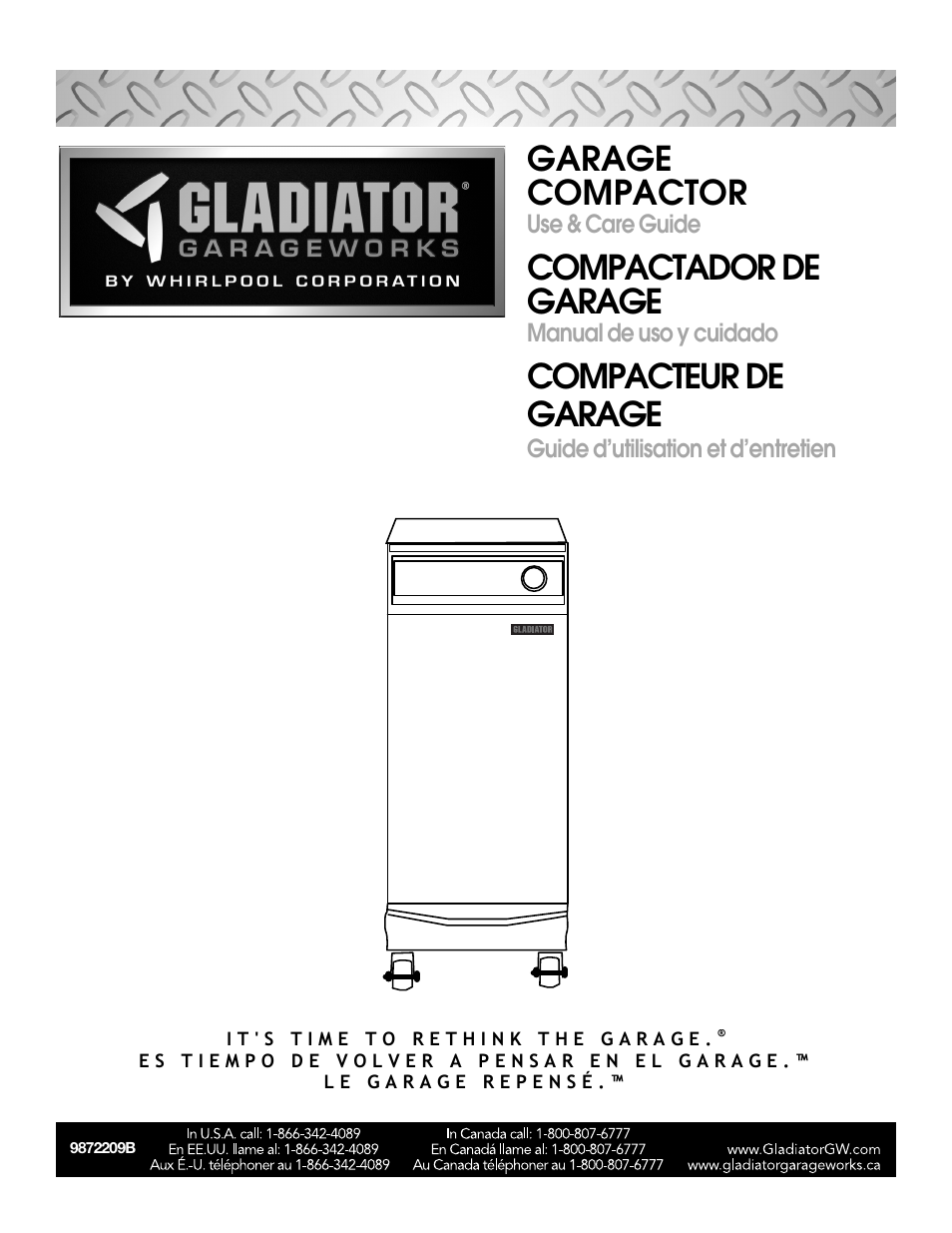 Gladiator GACP15XXMG Garage Compactor User Manual | 28 pages