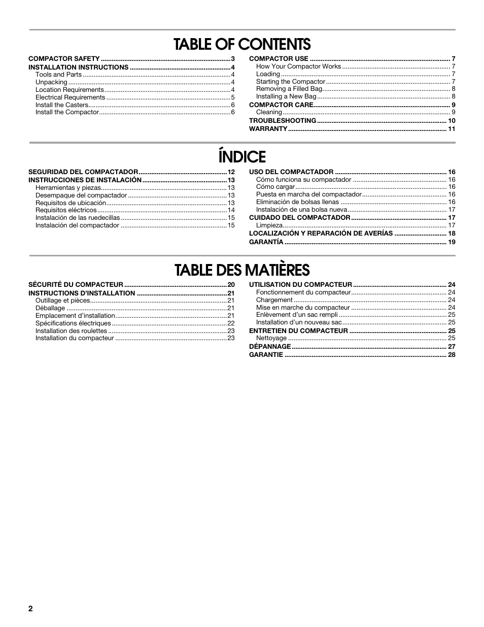 Gladiator GACP15XXMG Garage Compactor User Manual | Page 2 / 28