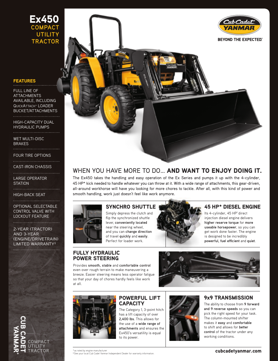 Cub Cadet EX450 User Manual | 4 pages