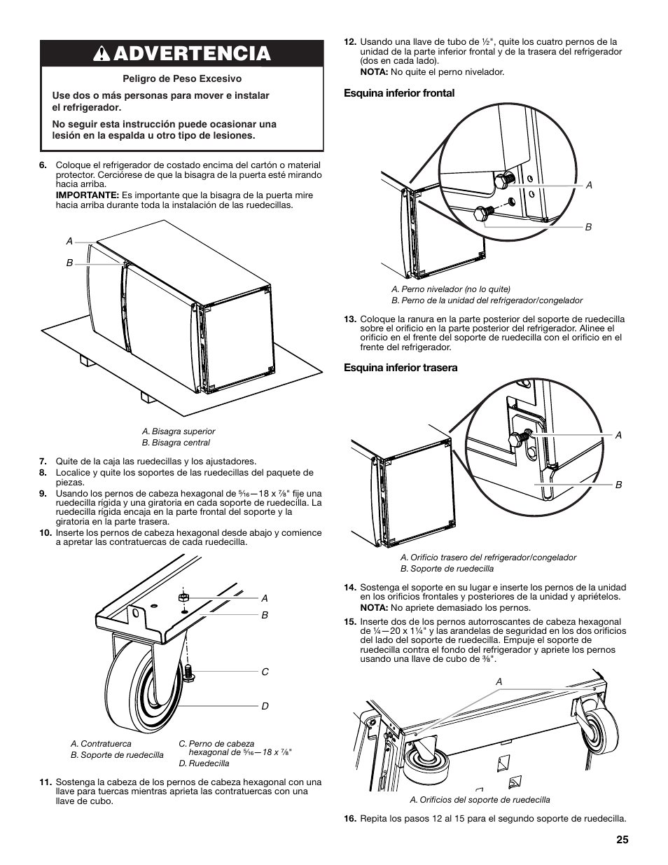 Advertencia | Gladiator GARF19XXYK Gladiator Chillerator Garage Refrigerator Use and Care User Manual | Page 25 / 50